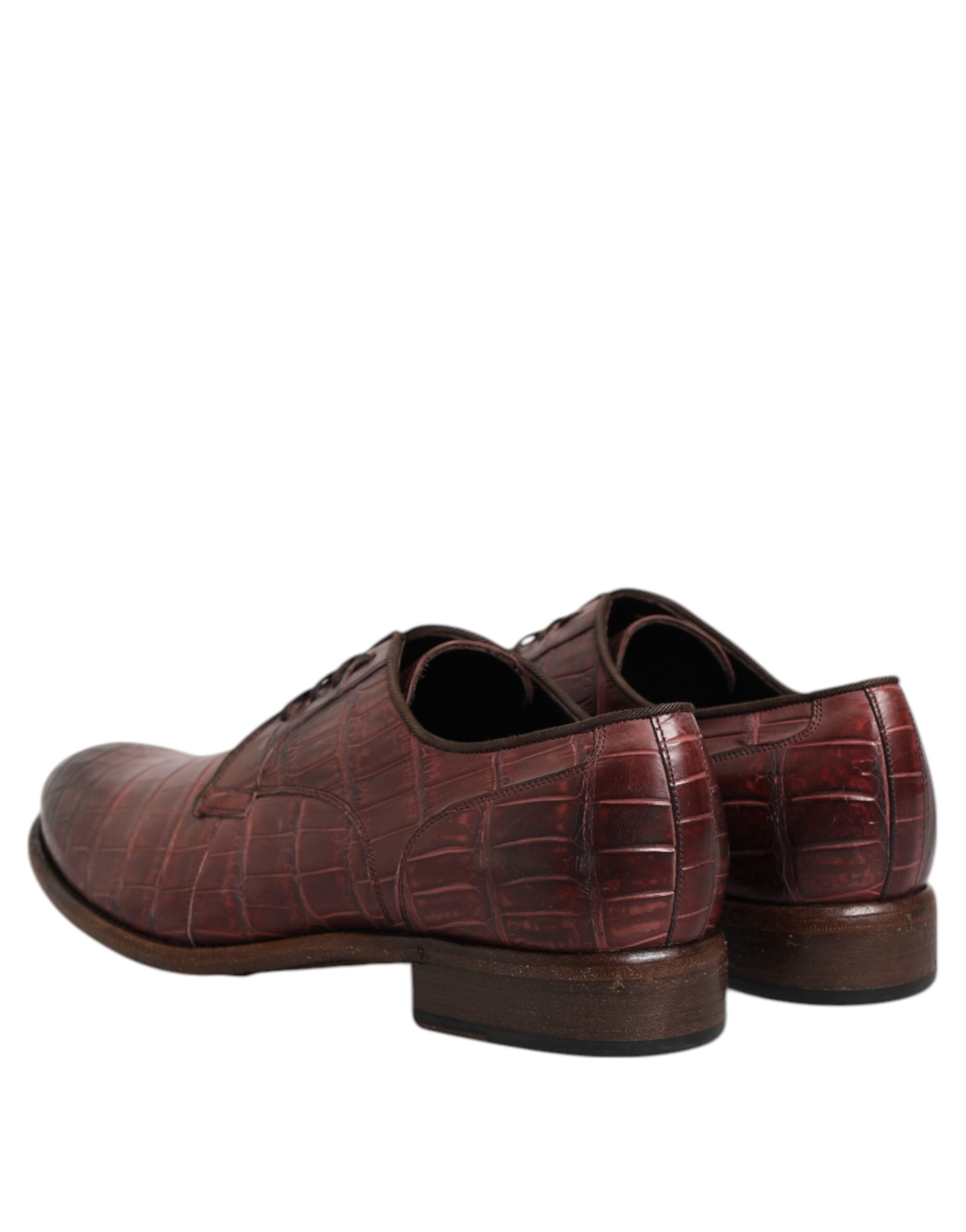 Dolce & Gabbana Dolce & Gabbana Burgundy Leather Lace Up Derby Dress Men's Shoes
