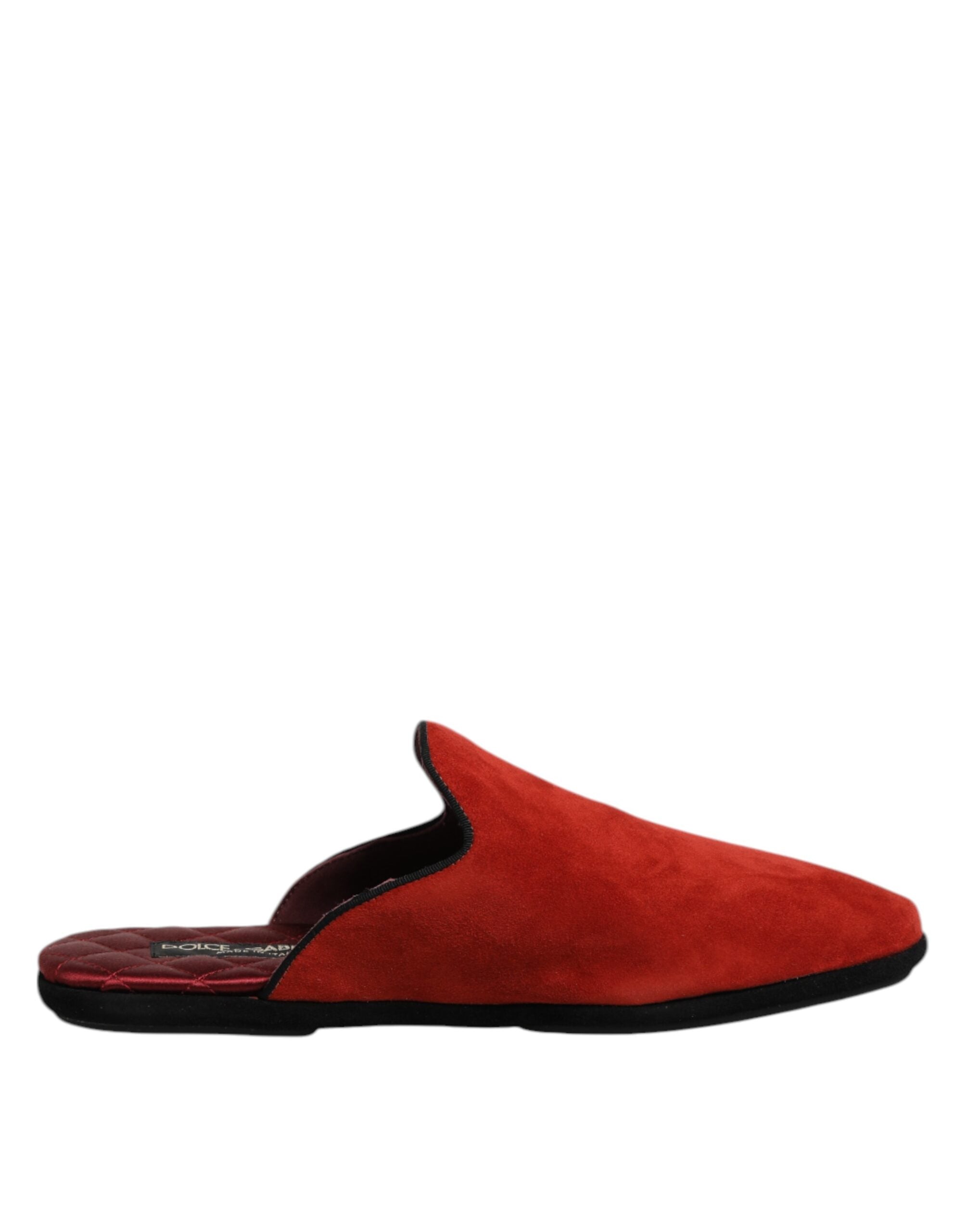 Dolce & Gabbana Dolce & Gabbana Orange Suede Slides Flat Slipper Men's Shoes