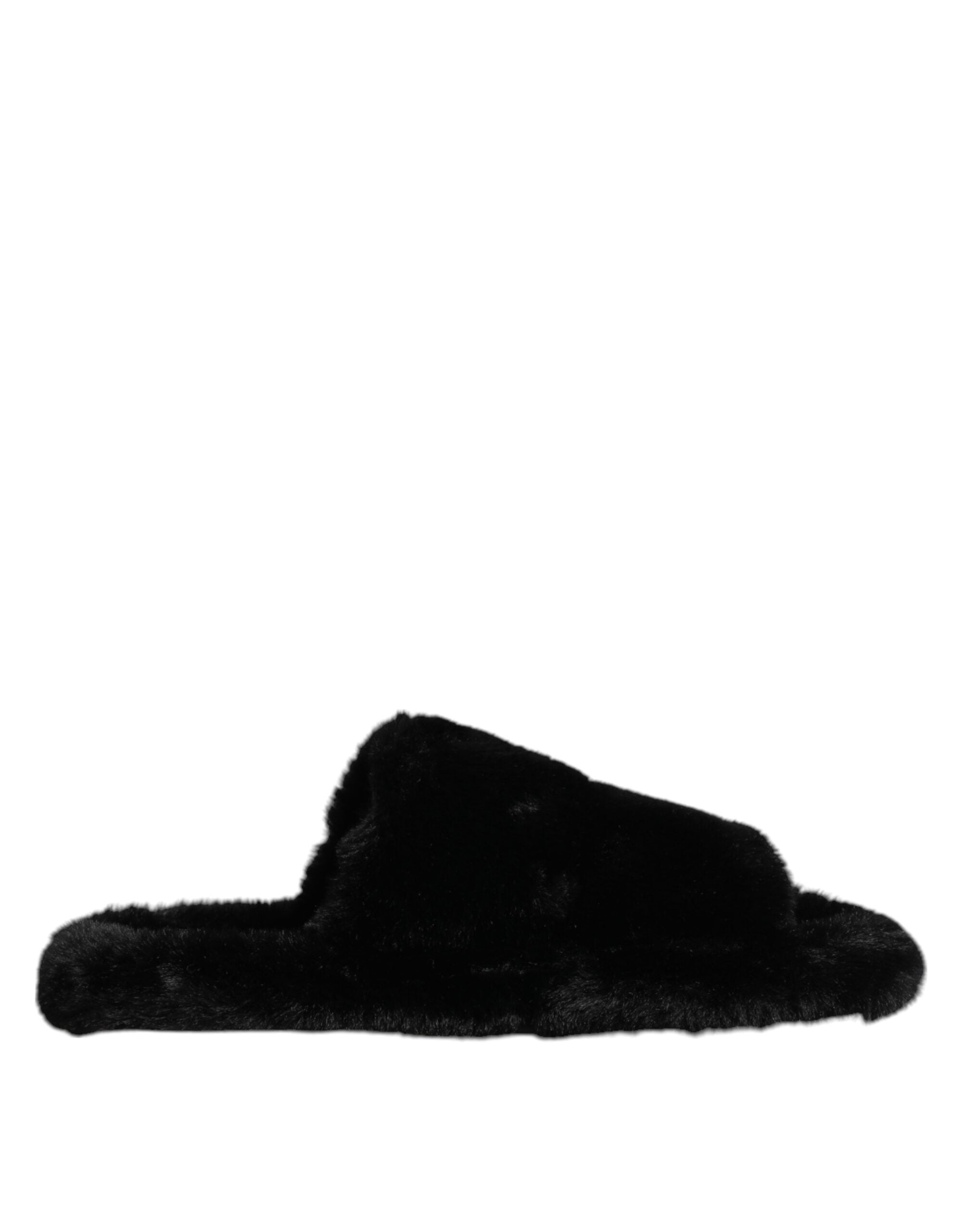 Dolce & Gabbana Dolce & Gabbana Black Polyester Velvet Slides Slipper Men's Shoes