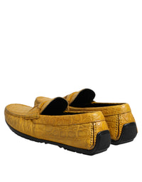 Dolce & Gabbana Yellow Exotic Leather Loafers Slip On Men's Shoes