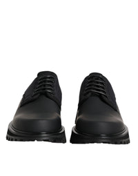 Dolce & Gabbana Dolce & Gabbana Black Leather Lace Up Trekking Dress Men's Shoes