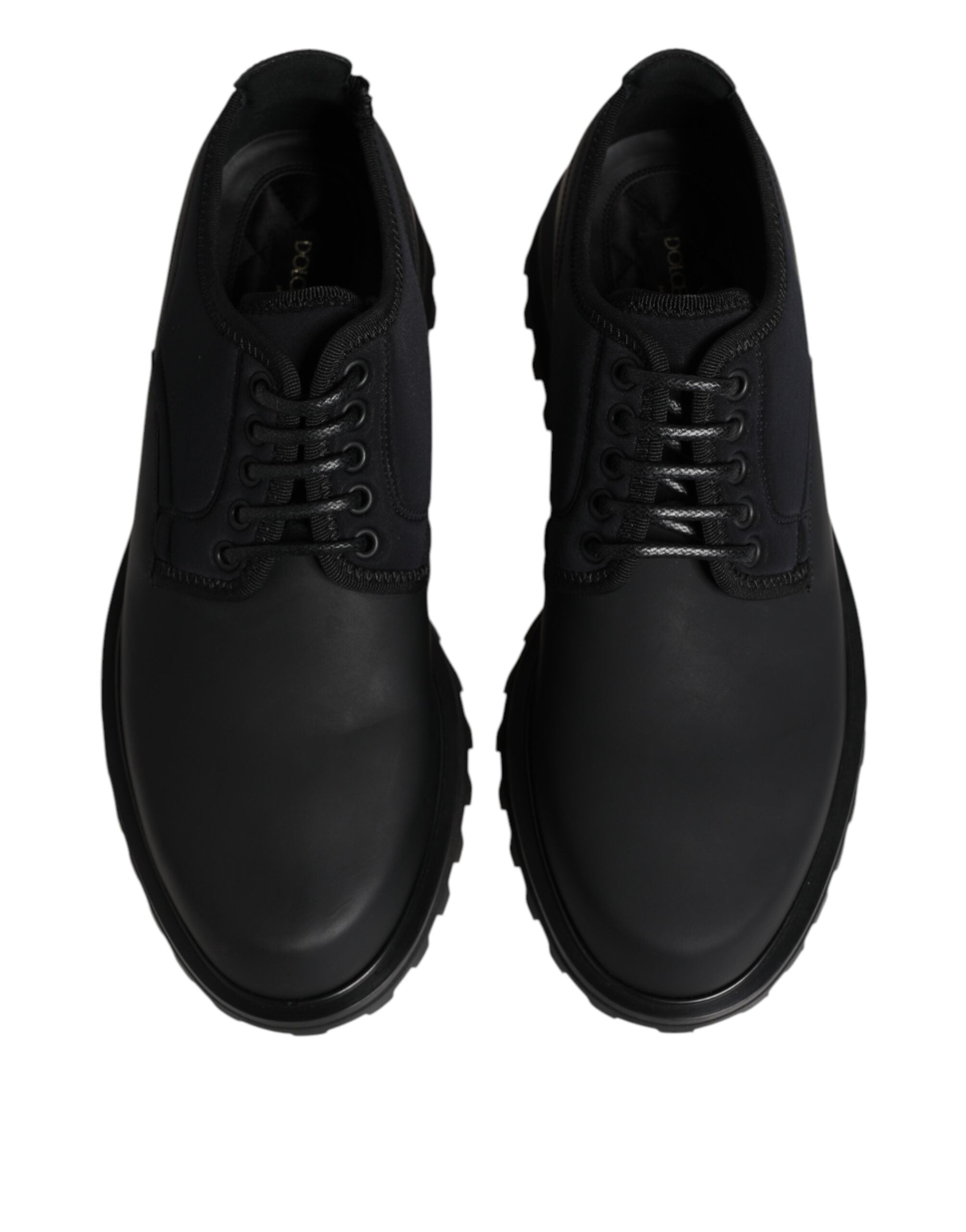Dolce & Gabbana Dolce & Gabbana Black Leather Lace Up Trekking Dress Men's Shoes