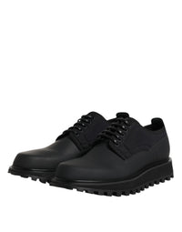 Dolce & Gabbana Dolce & Gabbana Black Leather Lace Up Trekking Dress Men's Shoes