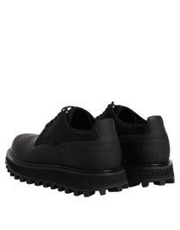 Dolce & Gabbana Dolce & Gabbana Black Leather Lace Up Trekking Dress Men's Shoes