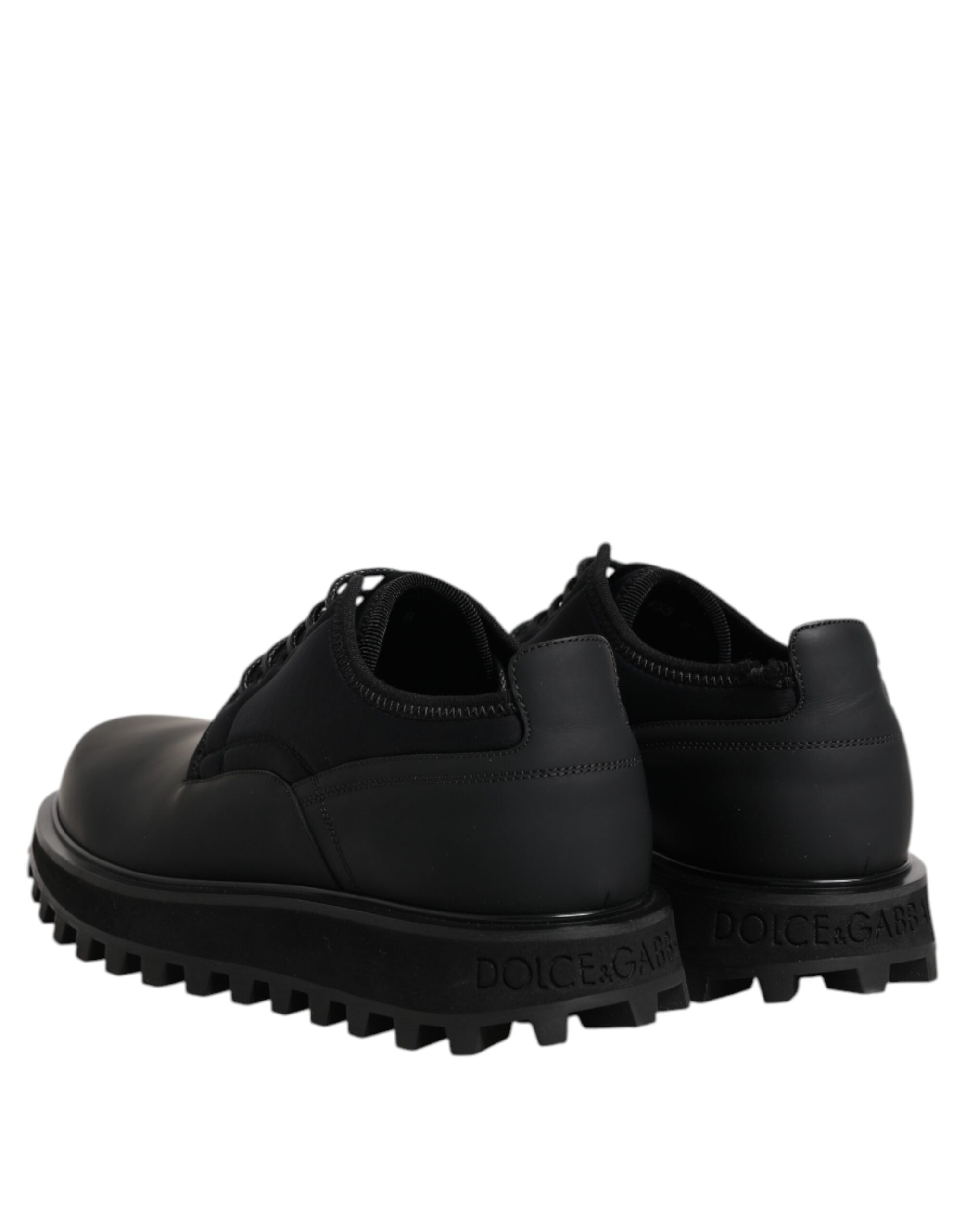Dolce & Gabbana Dolce & Gabbana Black Leather Lace Up Trekking Dress Men's Shoes