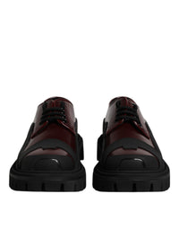 Dolce & Gabbana Dolce & Gabbana Red Leather Lace Up Trekking Dress Men's Shoes