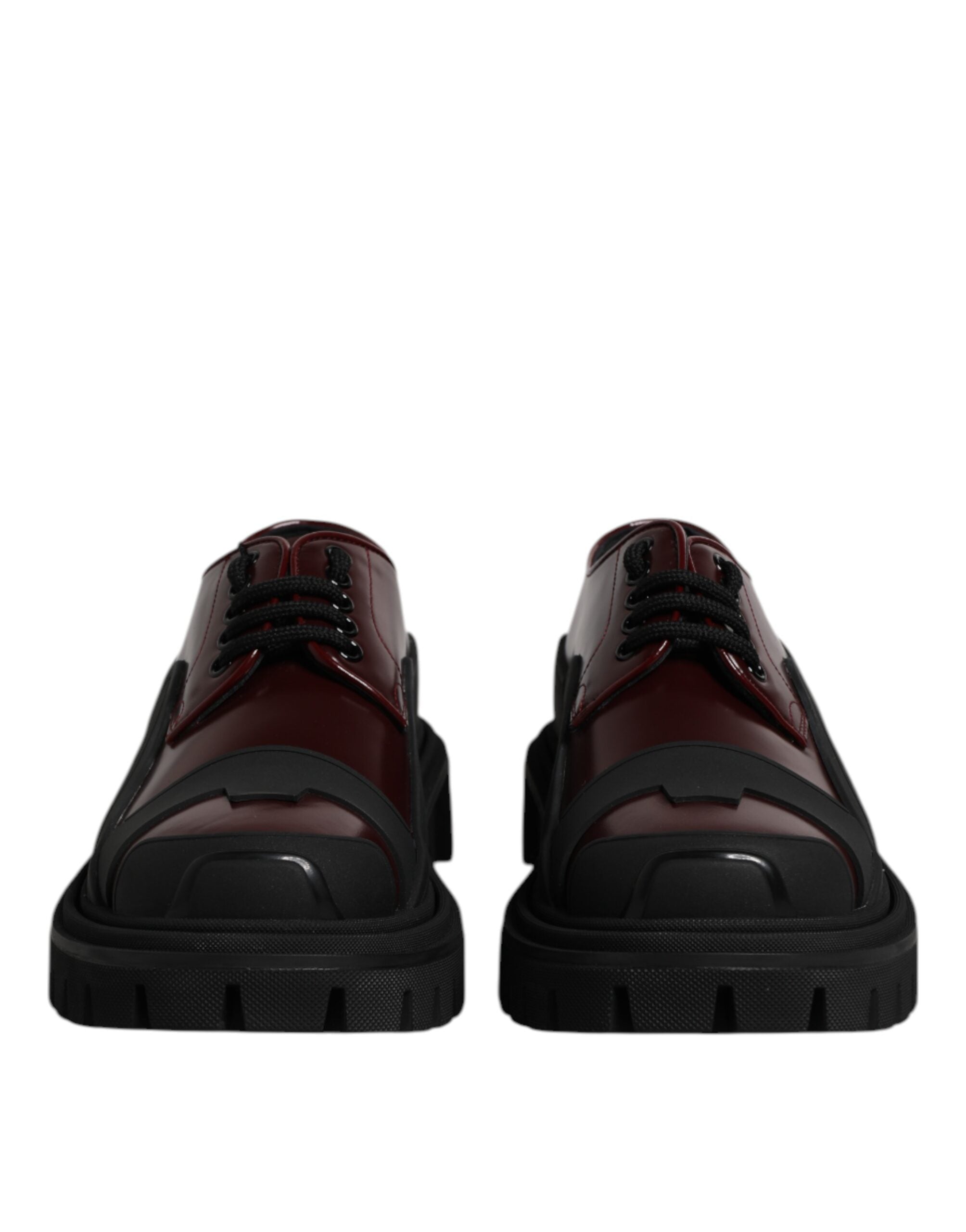 Dolce & Gabbana Dolce & Gabbana Red Leather Lace Up Trekking Dress Men's Shoes