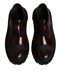 Dolce & Gabbana Dolce & Gabbana Red Leather Lace Up Trekking Dress Men's Shoes