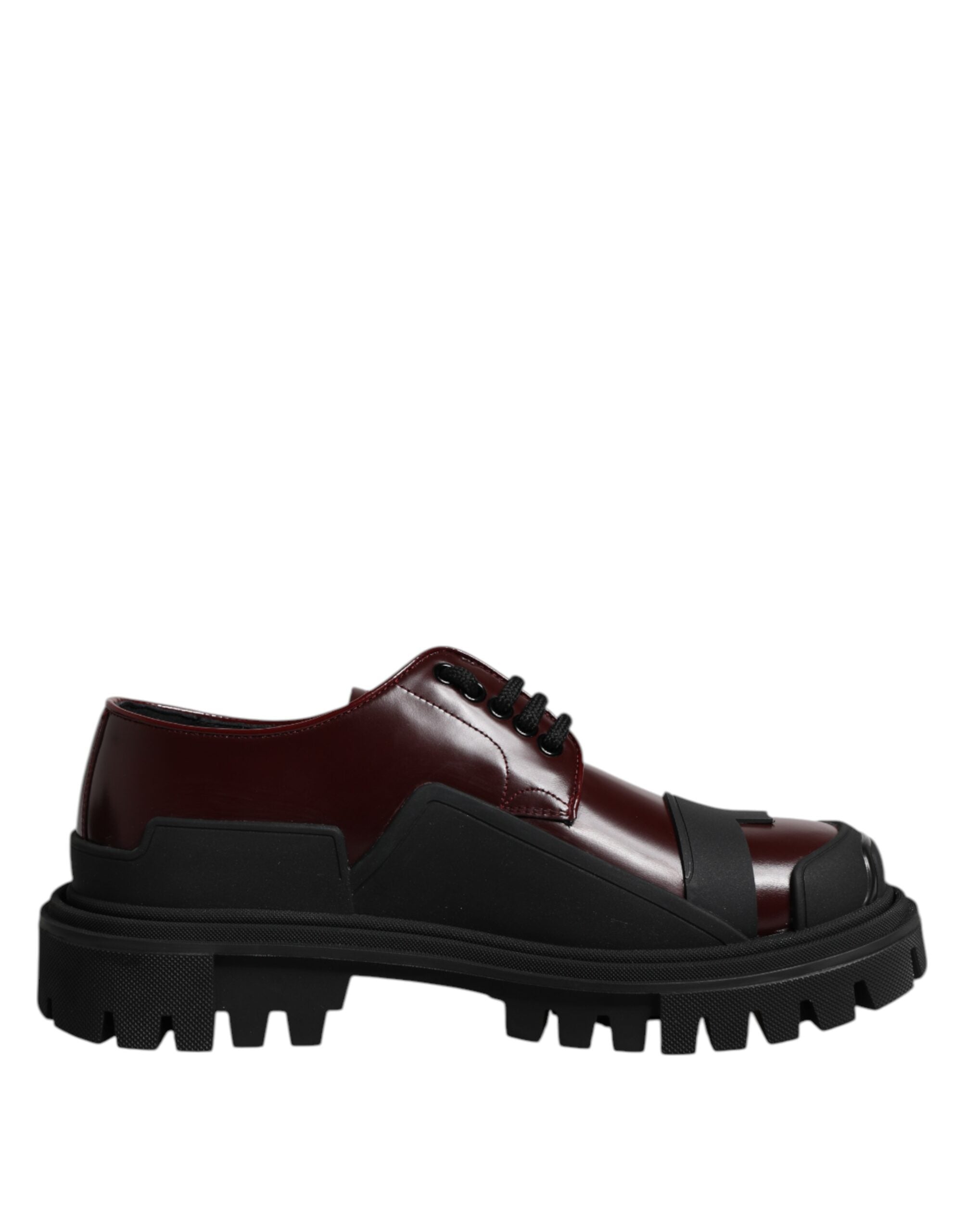 Dolce & Gabbana Dolce & Gabbana Red Leather Lace Up Trekking Dress Men's Shoes