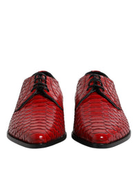 Dolce & Gabbana Dolce & Gabbana Red Exotic Leather Lace Up Dress Derby Men's Shoes