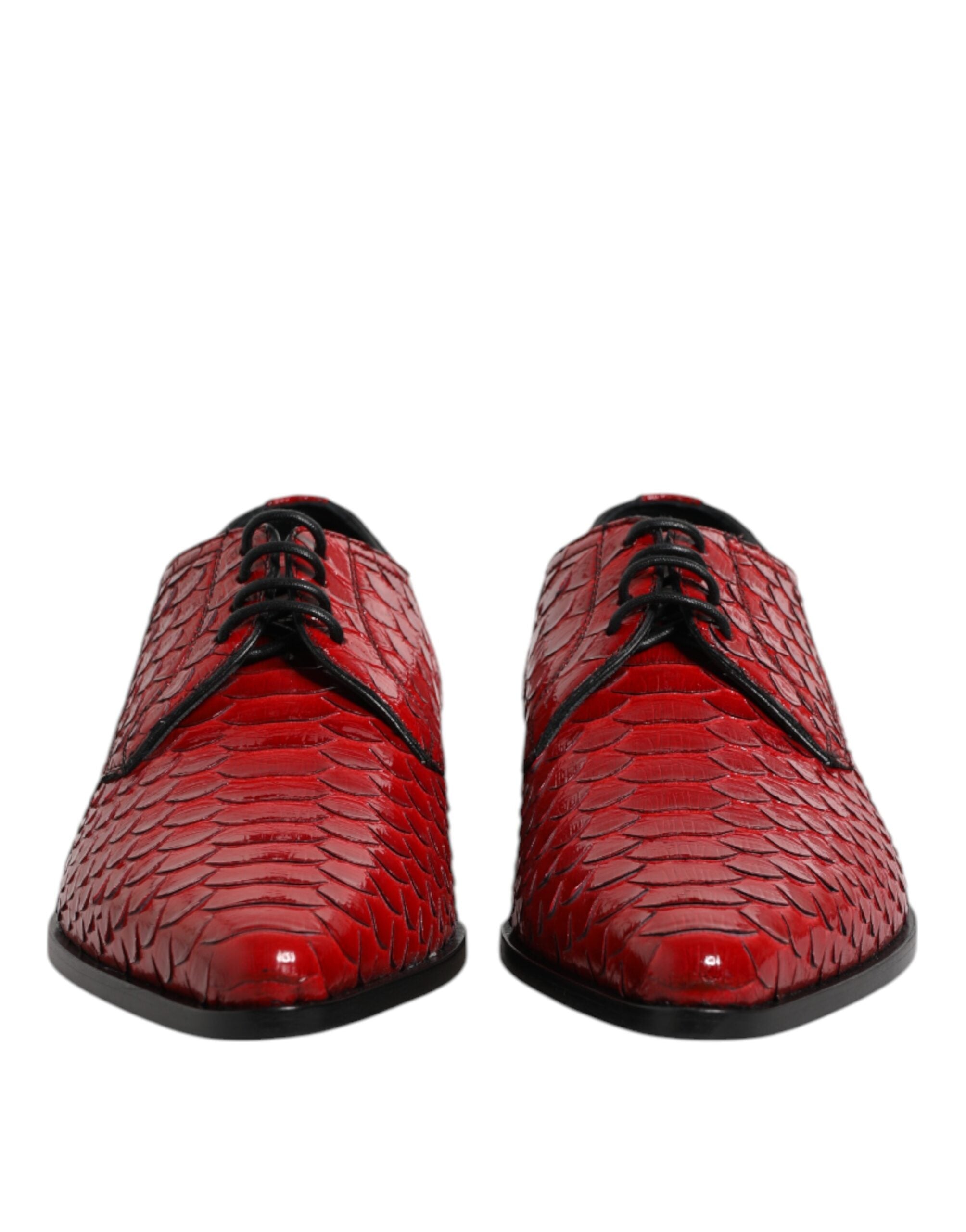 Dolce & Gabbana Dolce & Gabbana Red Exotic Leather Lace Up Dress Derby Men's Shoes