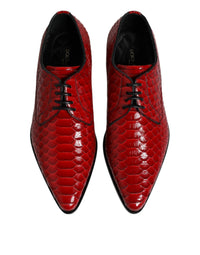 Dolce & Gabbana Dolce & Gabbana Red Exotic Leather Lace Up Dress Derby Men's Shoes
