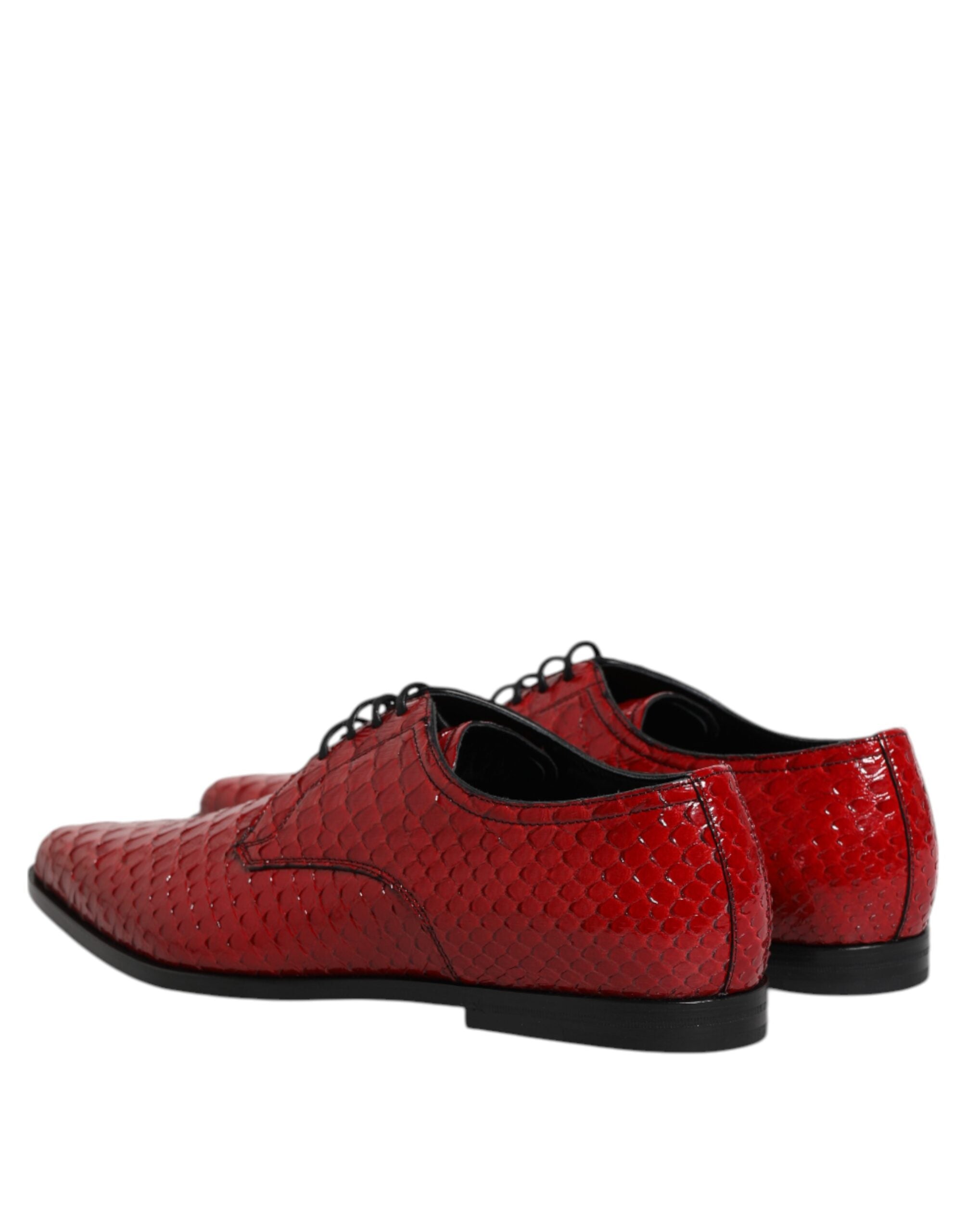 Dolce & Gabbana Dolce & Gabbana Red Exotic Leather Lace Up Dress Derby Men's Shoes