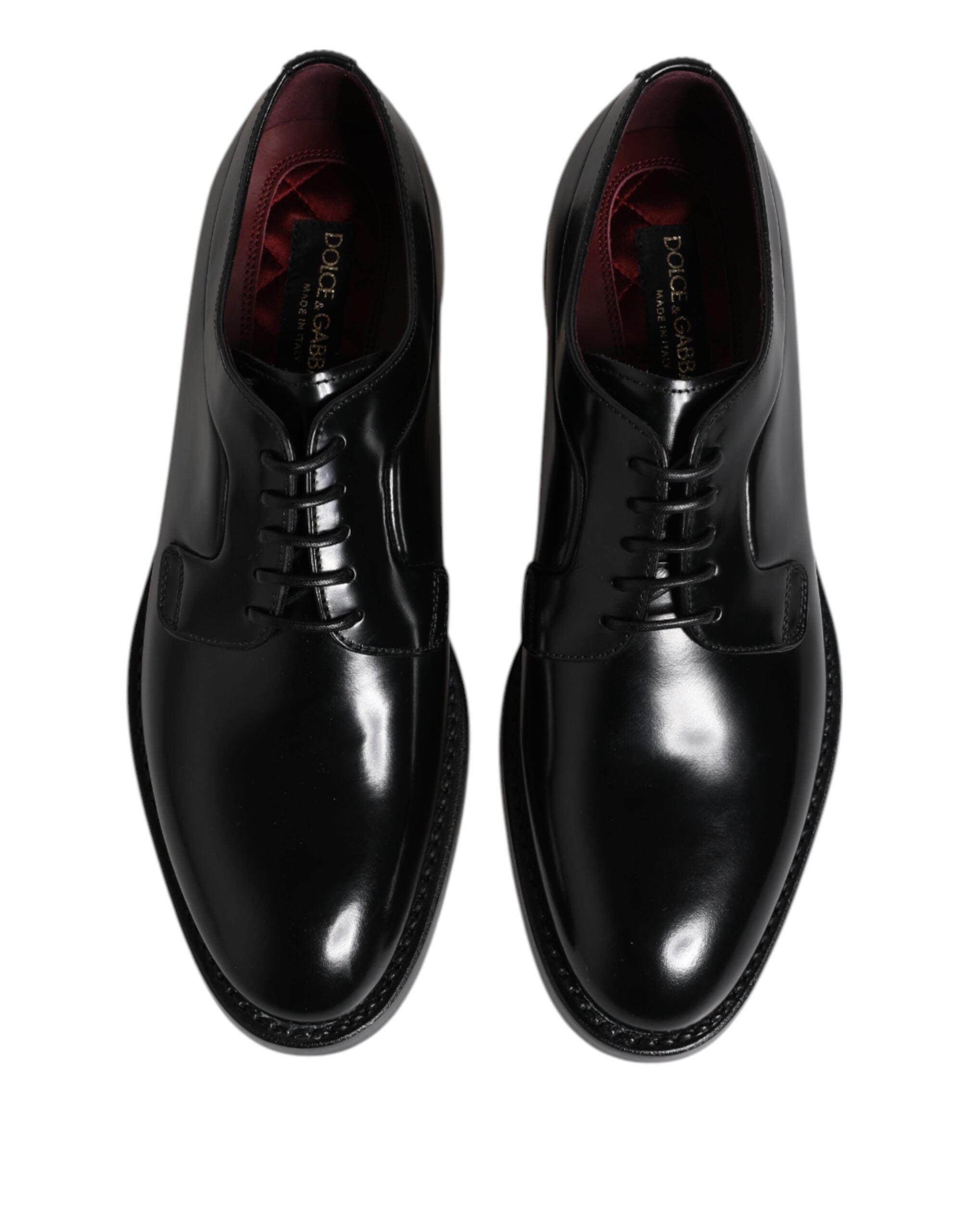 Dolce & Gabbana Dolce & Gabbana Black Calf Leather Lace Up Dress Derby Men's Shoes