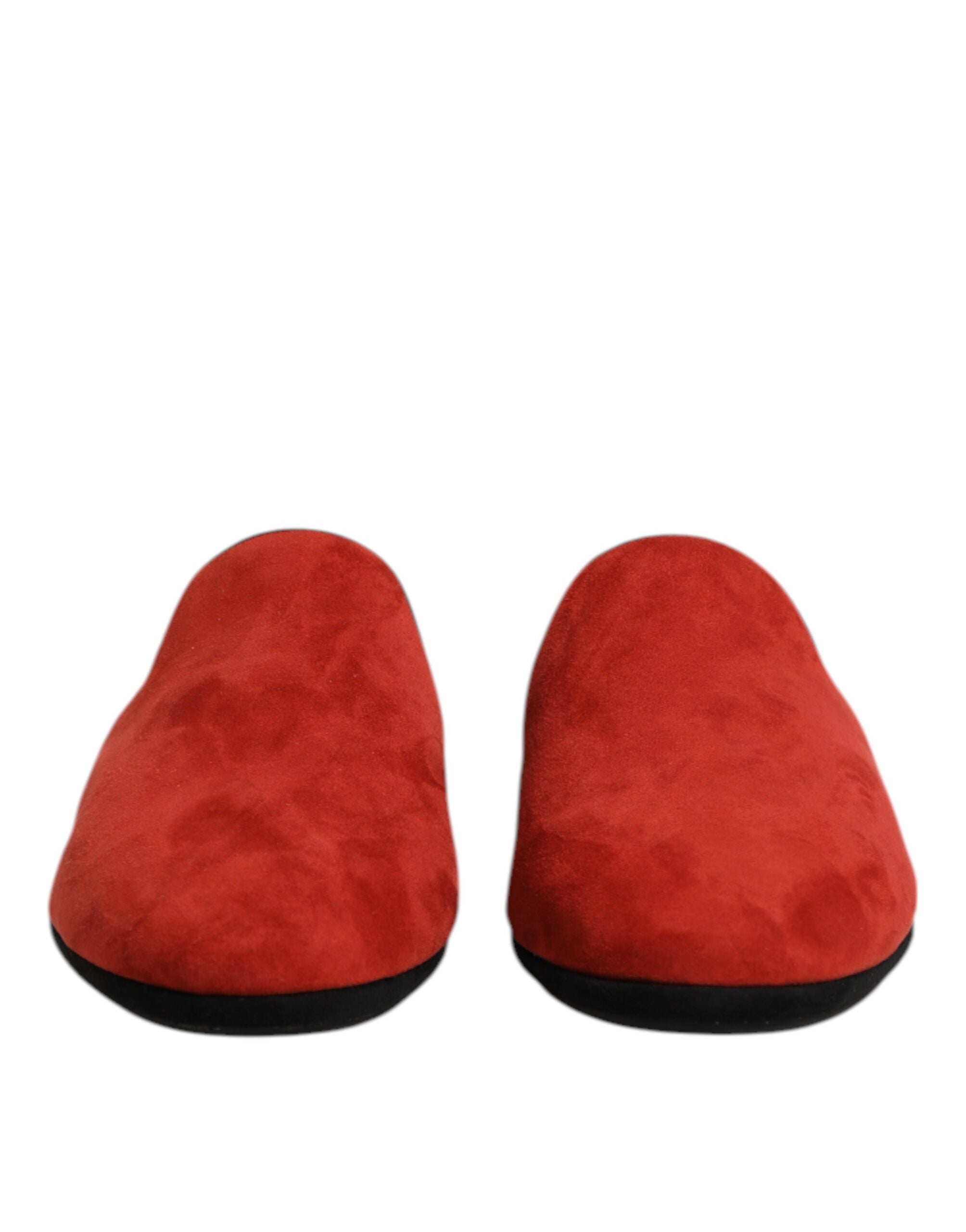 Dolce & Gabbana Dolce & Gabbana Orange Suede Slides Flat Slipper Men's Shoes