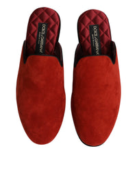 Dolce & Gabbana Dolce & Gabbana Orange Suede Slides Flat Slipper Men's Shoes