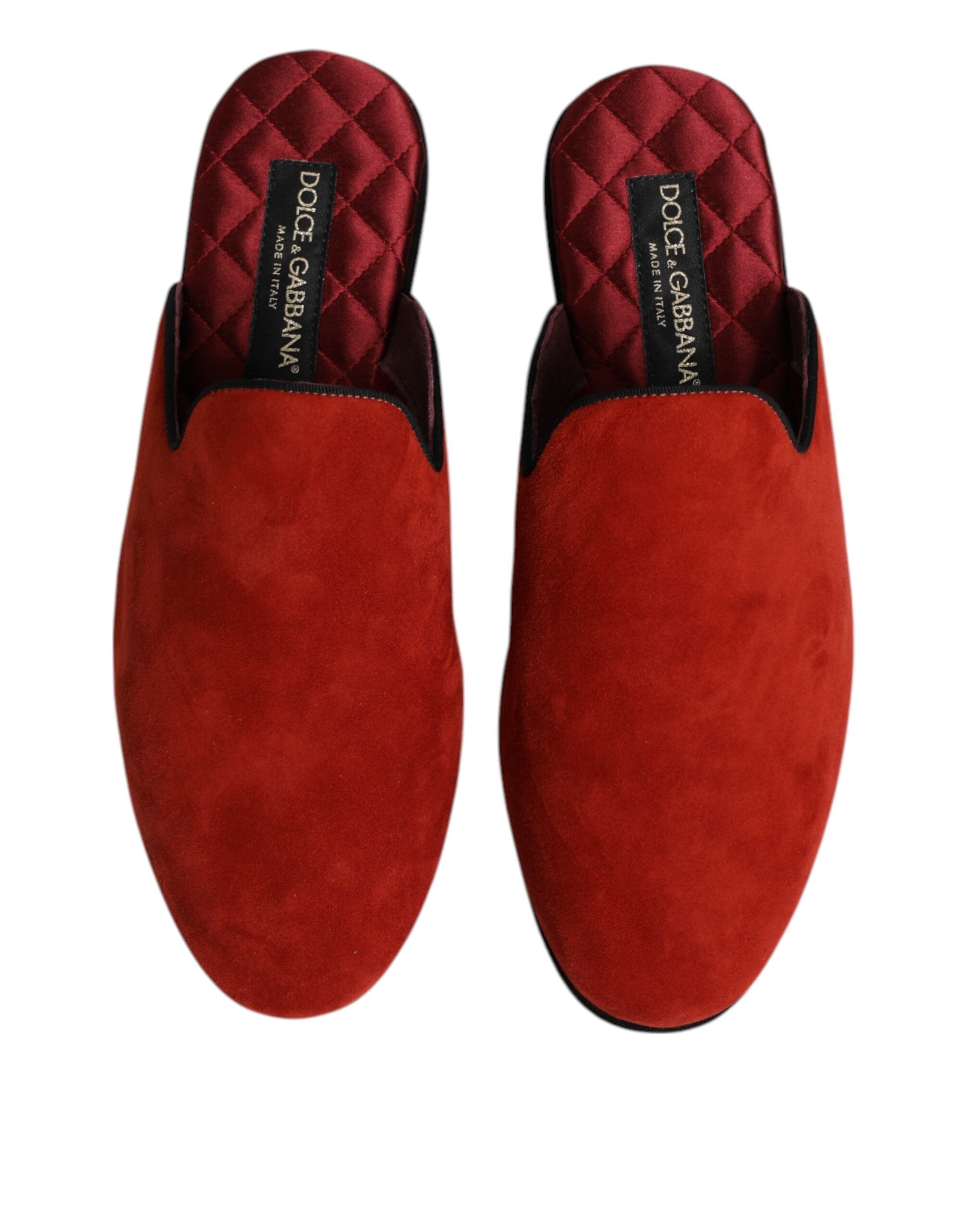 Dolce & Gabbana Dolce & Gabbana Orange Suede Slides Flat Slipper Men's Shoes
