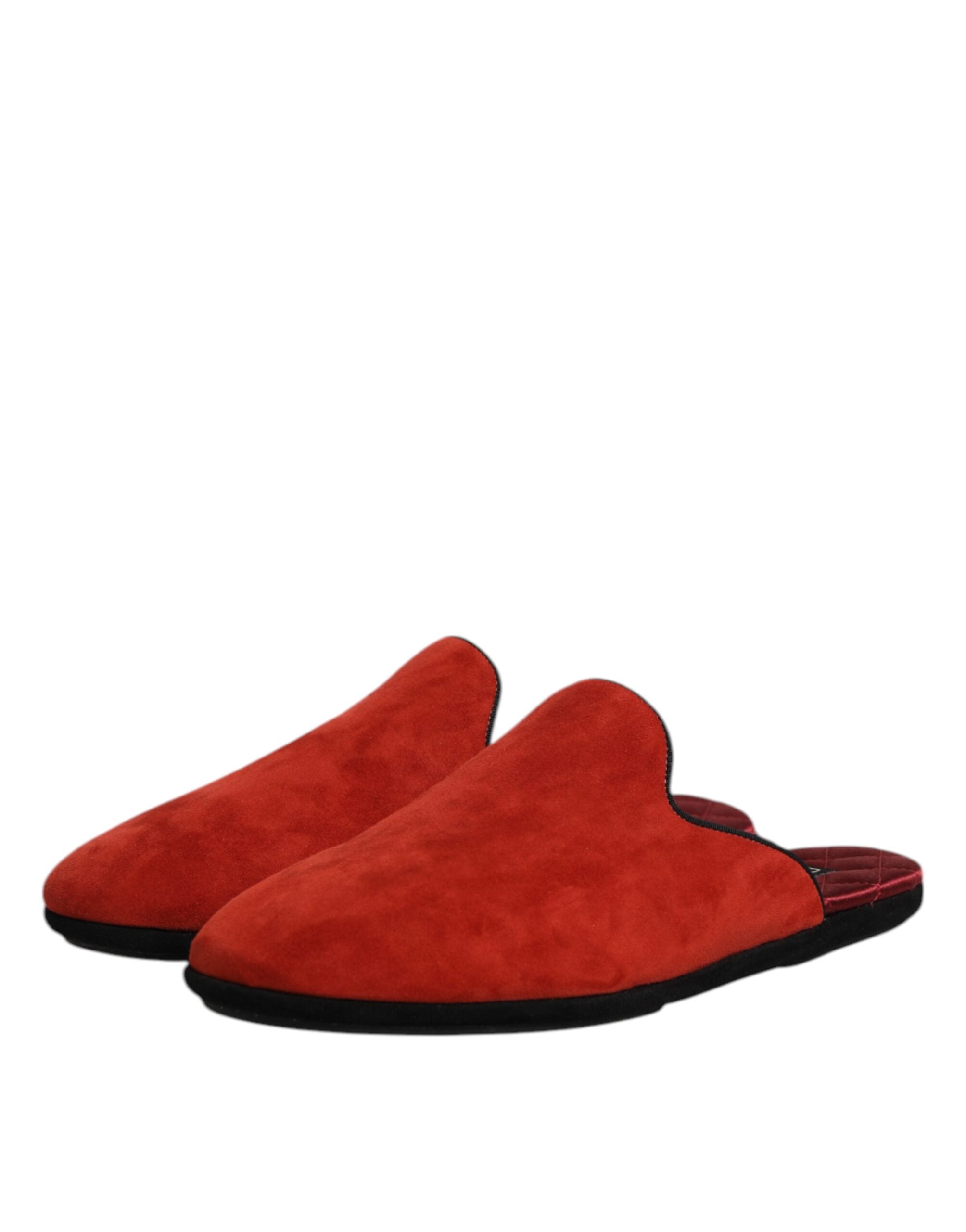 Dolce & Gabbana Dolce & Gabbana Orange Suede Slides Flat Slipper Men's Shoes