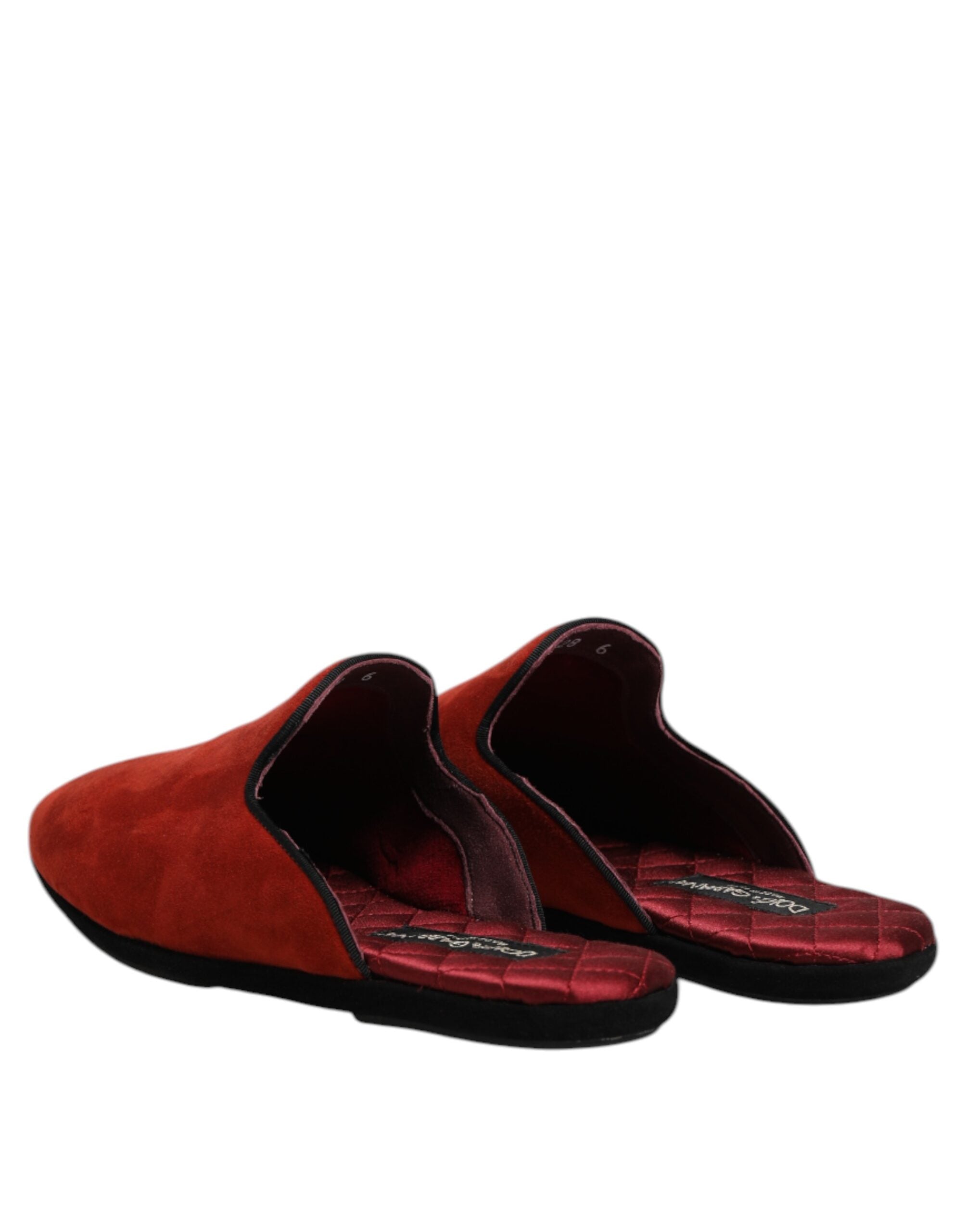 Dolce & Gabbana Dolce & Gabbana Orange Suede Slides Flat Slipper Men's Shoes