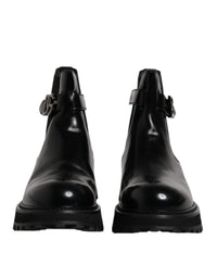 Dolce & Gabbana Black Belted DG Logo Men Chelsea Boots Men's Shoes