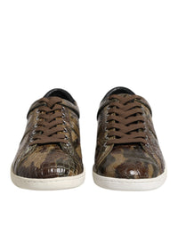 Dolce & Gabbana Brown Exotic Leather Low Top Sneakers Men's Shoes