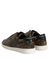 Dolce & Gabbana Brown Exotic Leather Low Top Sneakers Men's Shoes