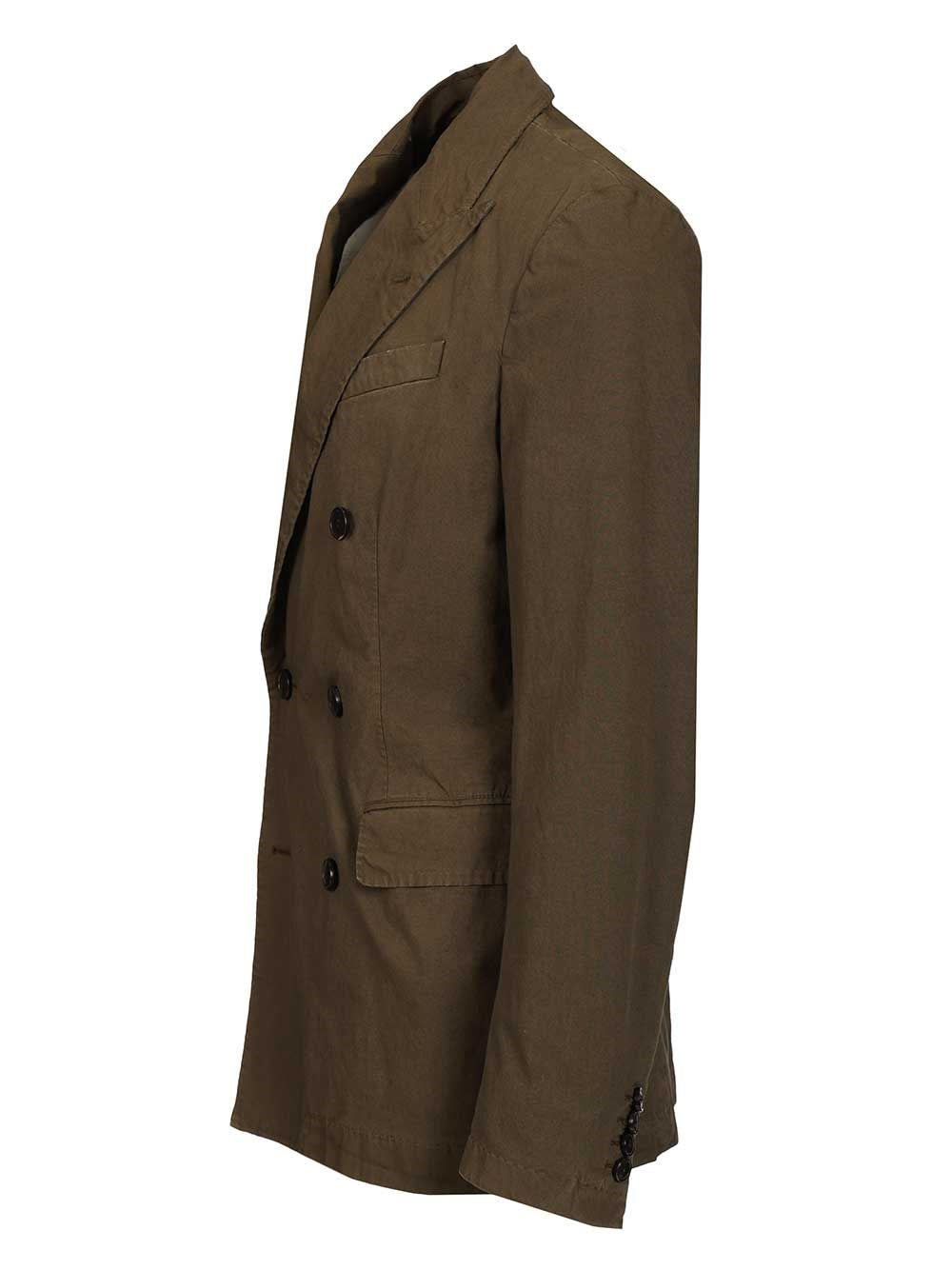 Dries Van Noten Men Double-Breasted Cotton Blazer