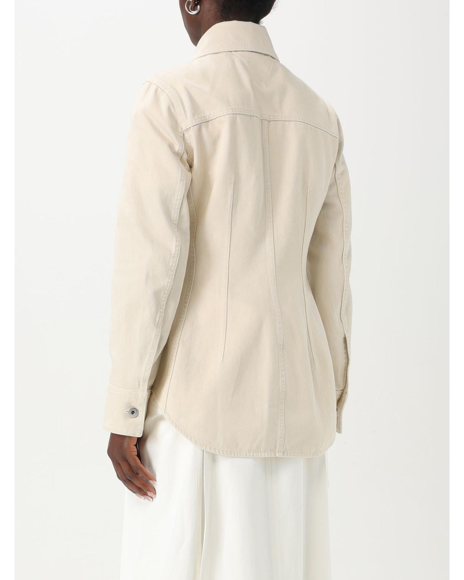 Bottega Veneta Fitted Cotton Shirt Women Denim Shirts & Tops