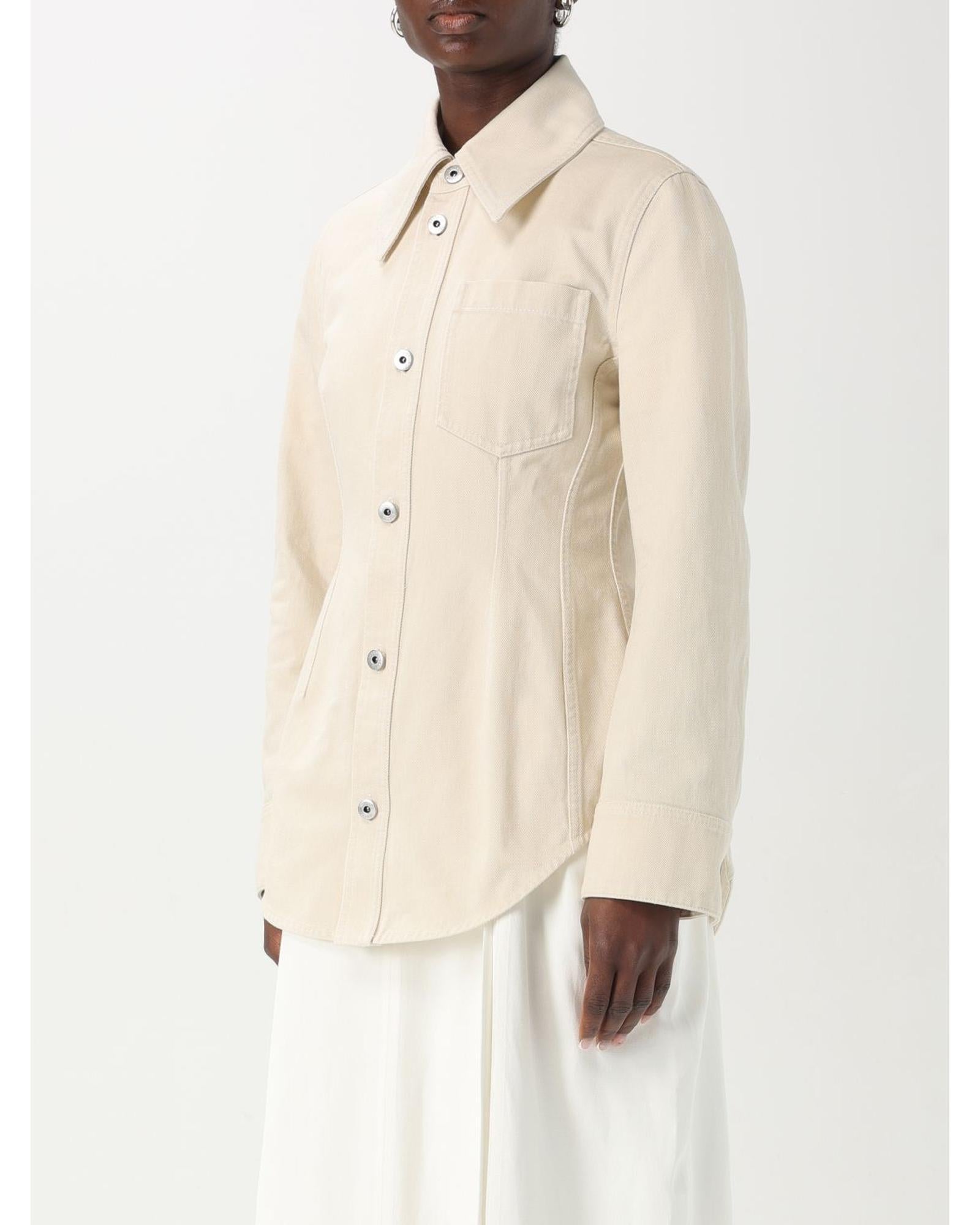 Bottega Veneta Fitted Cotton Shirt Women Denim Shirts & Tops