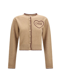 CHLOÉ Chloé Women Fitted Logo Cardigan In Wool And Cashmere