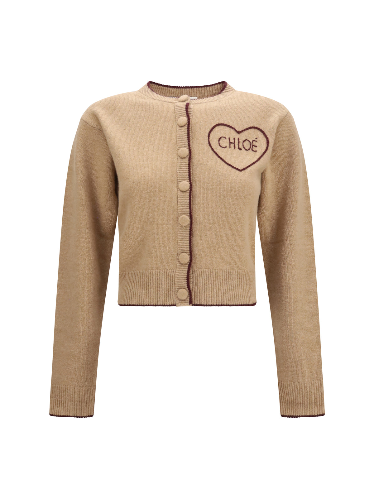 CHLOÉ Chloé Women Fitted Logo Cardigan In Wool And Cashmere