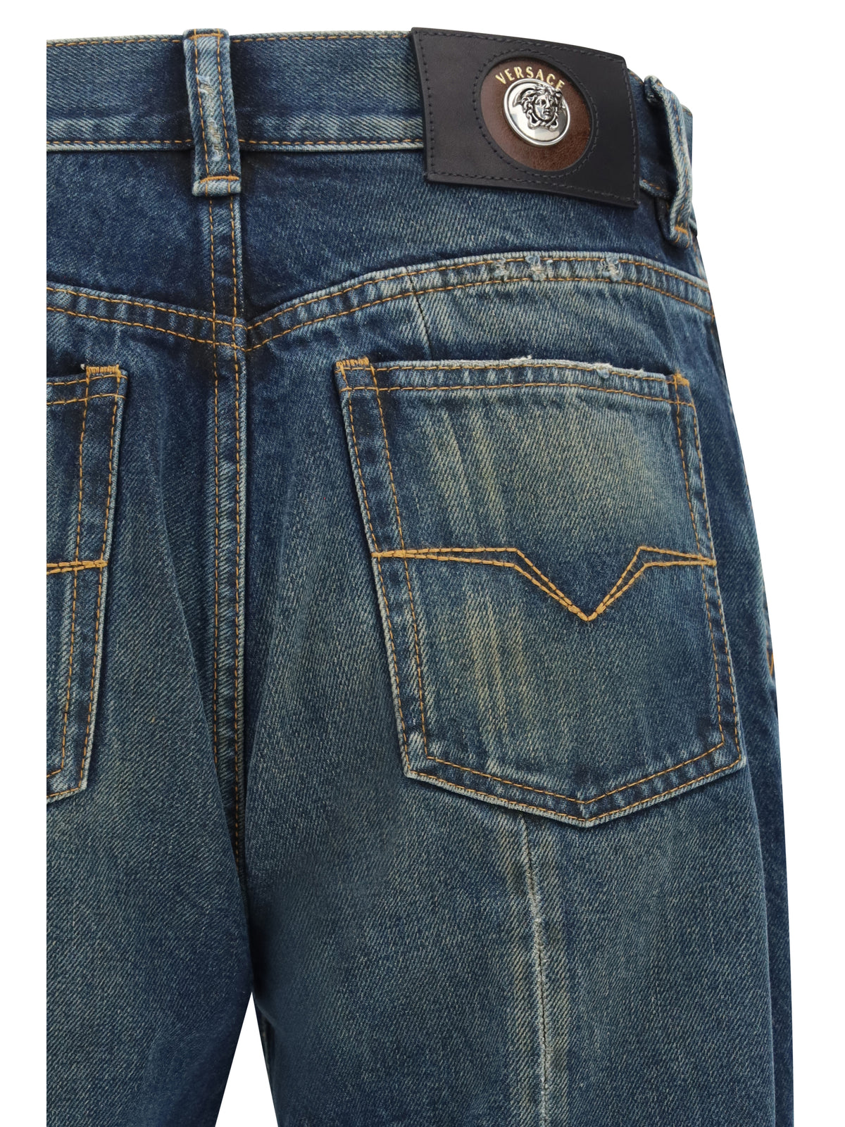 VERSACE Versace Men Distressed Straight-Leg Jeans