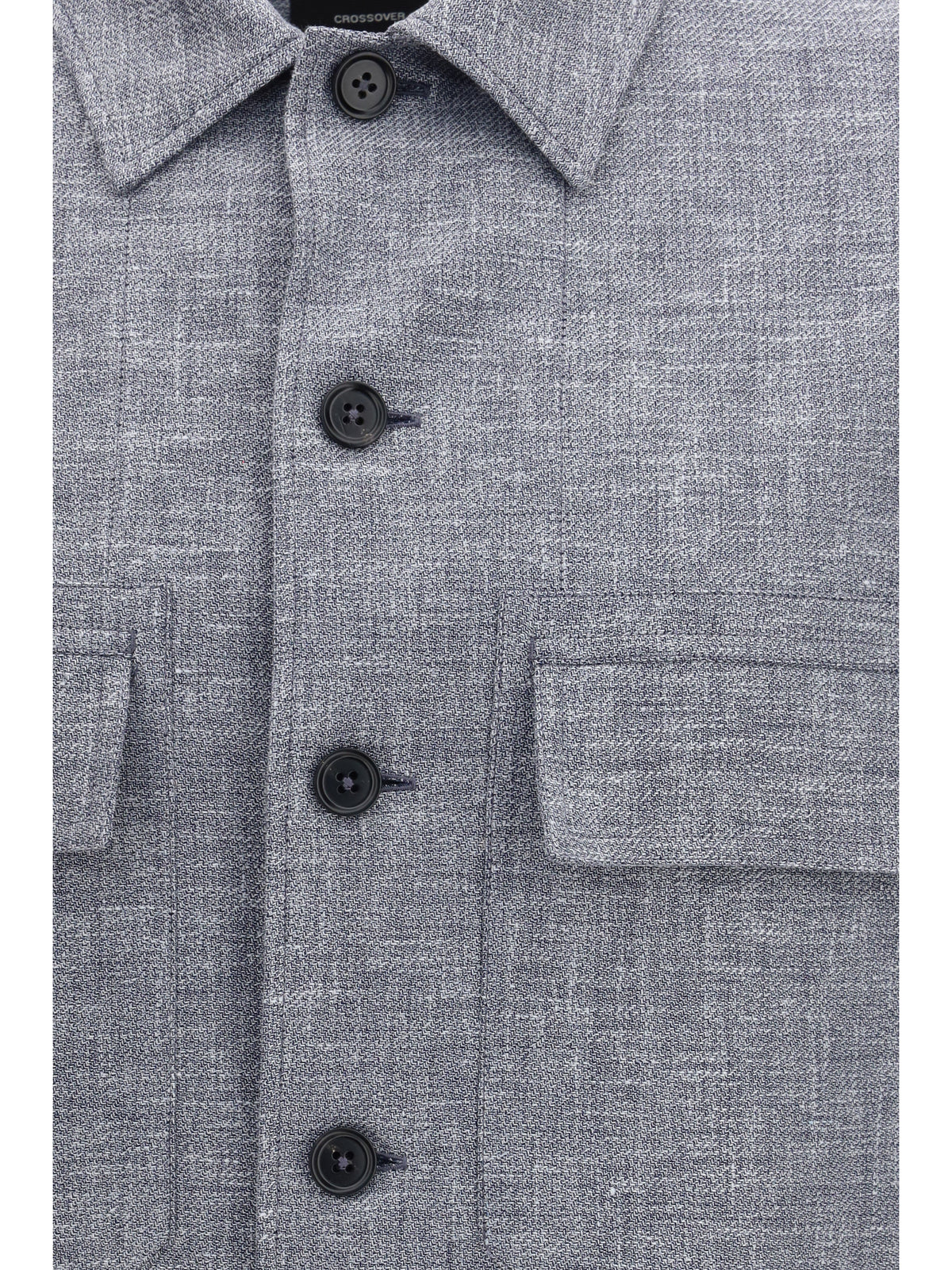 Zegna Men Crossover Shirt Jacket In Linen Wool And Silk