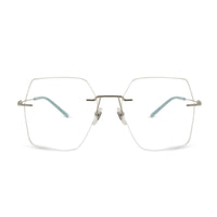 Gucci Eyeglasses Square Rimless, Silver Frame and Clear Demo Lenses Lens GG0683O002
