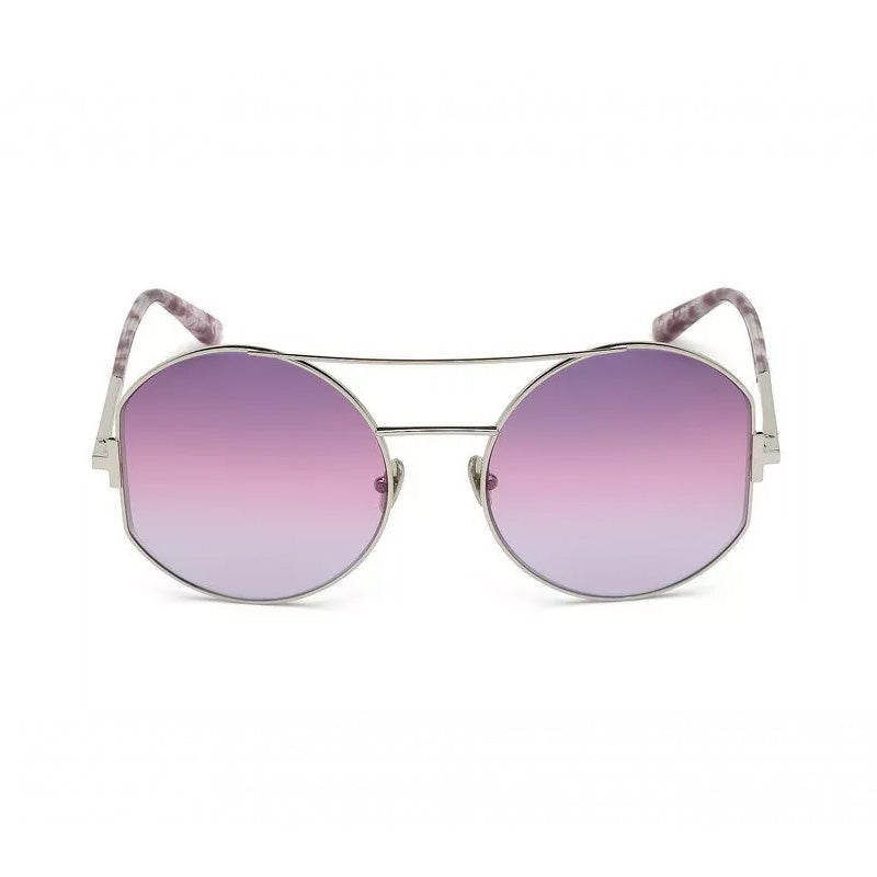 Tom Ford Sunglasses Geometric Full Rim, Silver Frame and Gradient Violet Grey Lens FT078216Y