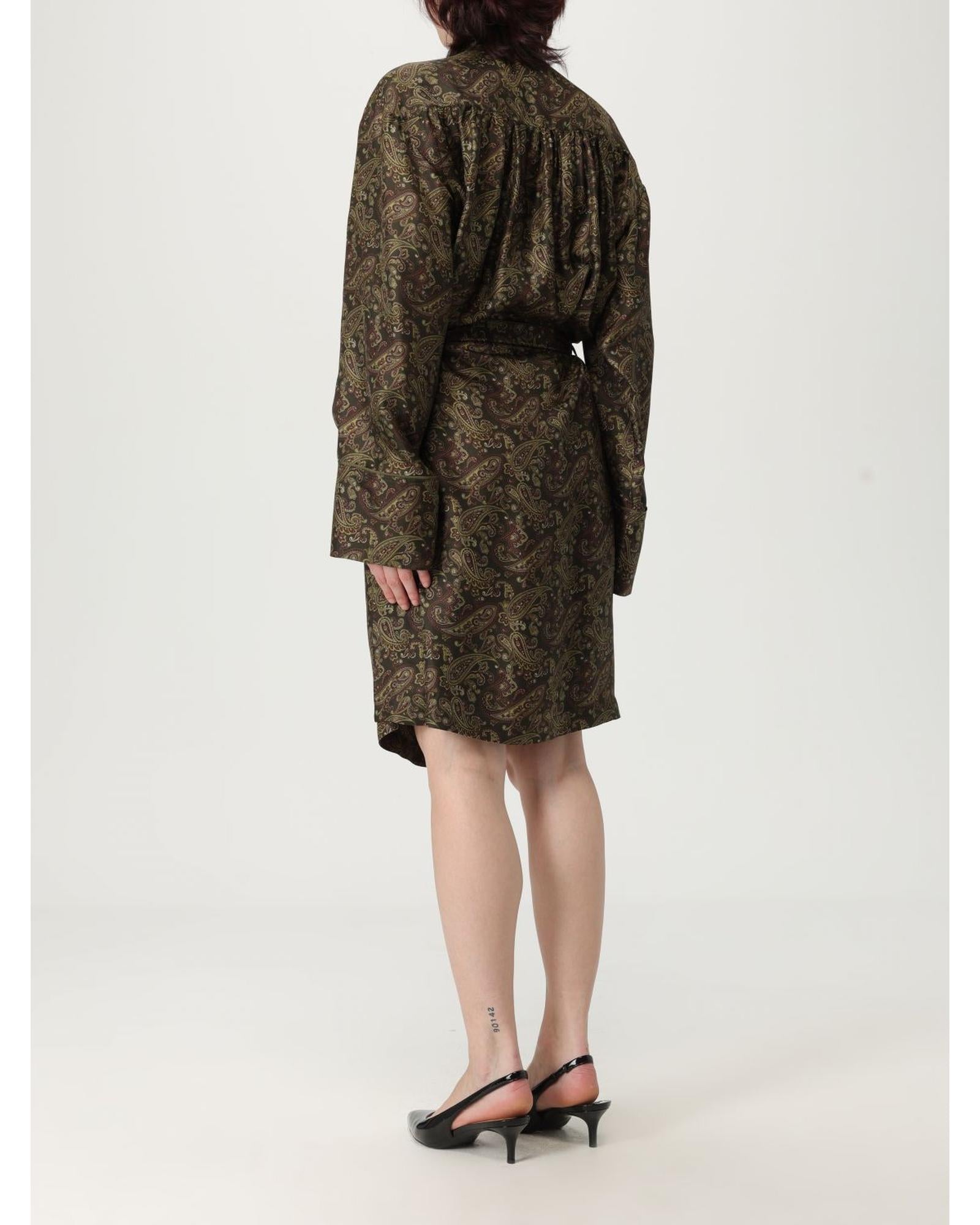【関税込み】saint laurent PAISLEY PRINT DRESS SAINT LAURENT Open-back cape-effect paisley-print silk