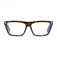 Tom Ford Tom Ford Eyeglasses Square Full Rim, Shiny Black Frame and Clear Blue Light Block Lenses Lens FT5912-B001