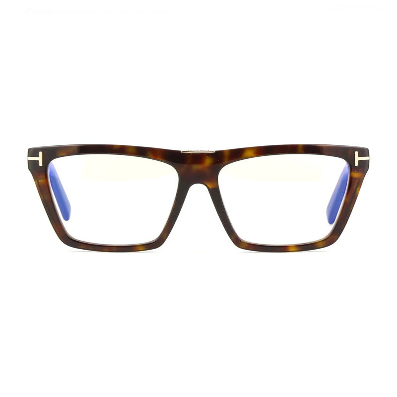 Tom Ford Tom Ford Eyeglasses Square Full Rim, Shiny Black Frame and Clear Blue Light Block Lenses Lens FT5912-B001