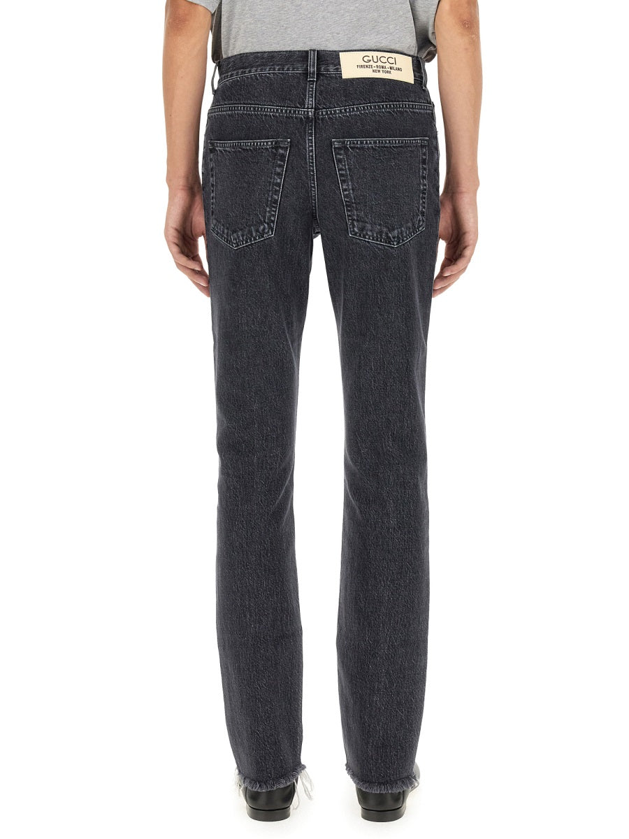 Gucci Men Denim Pants With Label