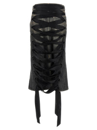 Balenciaga Women 'Lace Up' Denim Skirt