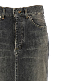 Balenciaga Women 'Lace Up' Denim Skirt