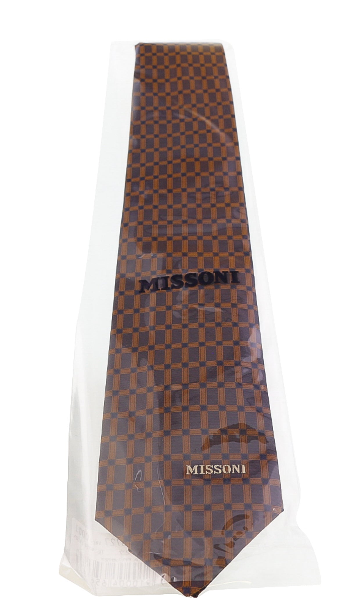 Missoni Grid Brown Woven 100% Silk Tie