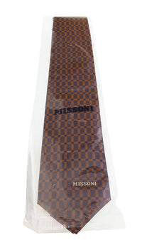 Missoni Grid Brown Woven 100% Silk Tie