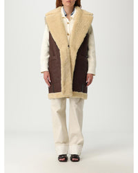 Bottega Veneta Shearling Vest Women Brown Fur Coats
