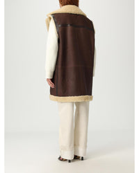 Bottega Veneta Shearling Vest Women Brown Fur Coats