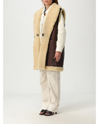 Bottega Veneta Shearling Vest Women Brown Fur Coats