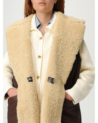 Bottega Veneta Shearling Vest Women Brown Fur Coats