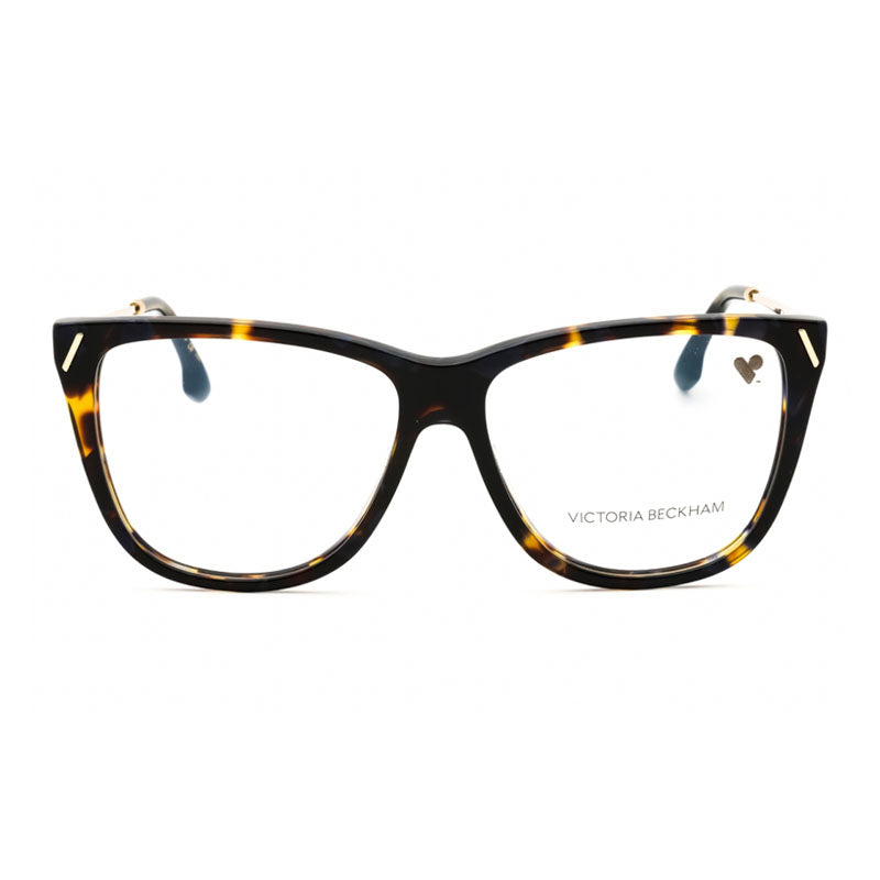 Victoria Beckham Eyeglasses Square Full Rim, Blonde Havana Frame and Clear Demo Lenses Lens VB2636222