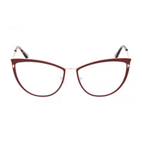Tom Ford Tom Ford Eyeglasses Cat Eye Full Rim, Shiny Black/Gold Frame and Clear Blue Light Block Lens FT5877-B001