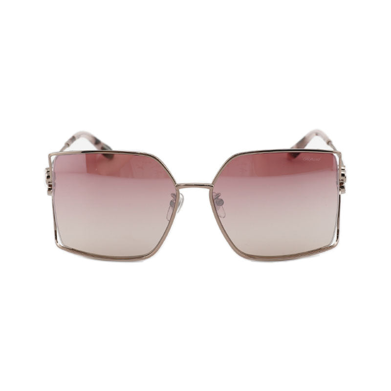 Chopard Chopard Sunglasses Square Full Rim, Rose Gold Frame and Red Gradient with Silver Mirror Lens SCHG68SA32X